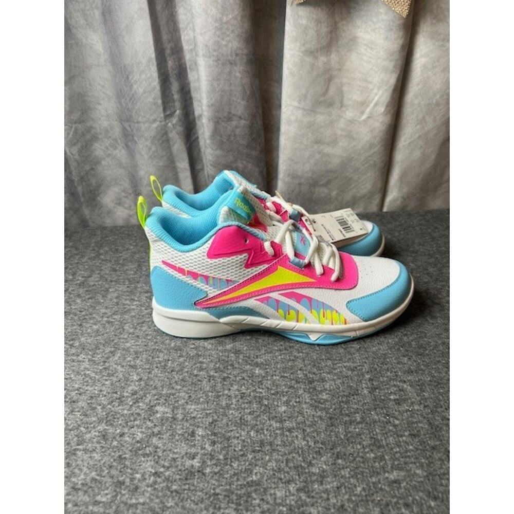 Reebok More Buckets Kids Girls Size 5 Multicolor Athletic Lace Up Ankle Sneakers - Picture 3 of 8